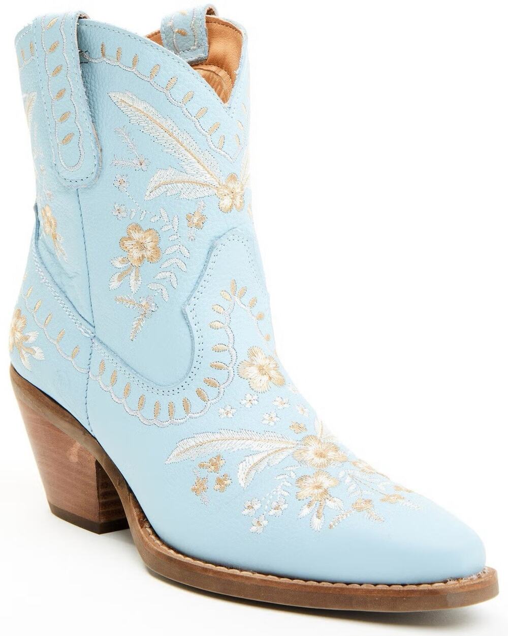 NWT Dingo Women's Primrose Snip Toe Western Ankle Boots DI748 Blue-Floral 11